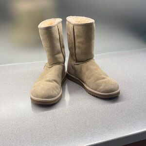 UGG Beige Suede short shin height boots size 8